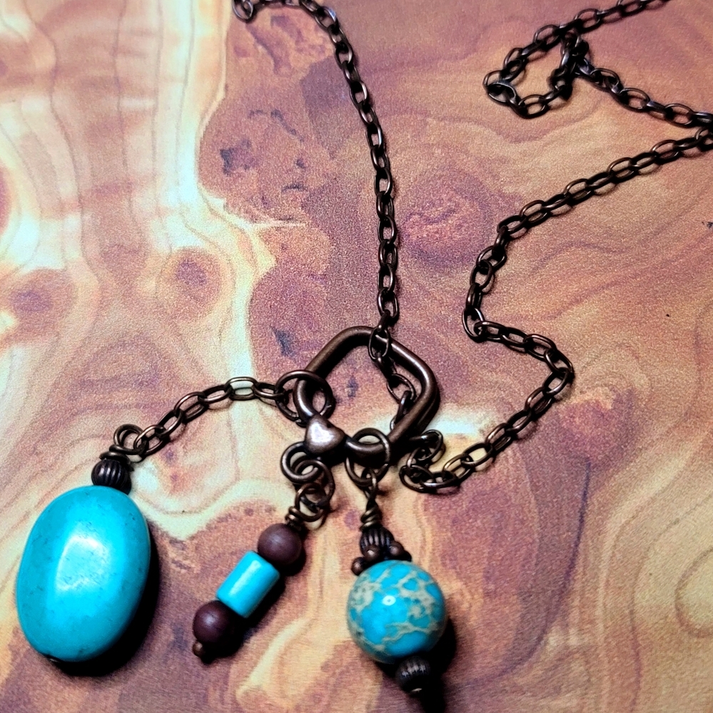 Antique Copper Turquoise Necklace